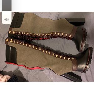 Jennifer Le green thigh high boots TRADE FOR MZCRISTYLE